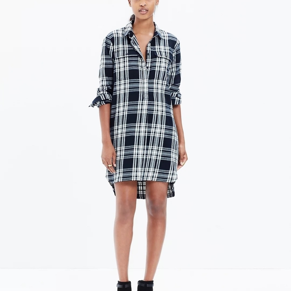 MadewellFlannel Daywalk Shirtdress Glendale Plaid